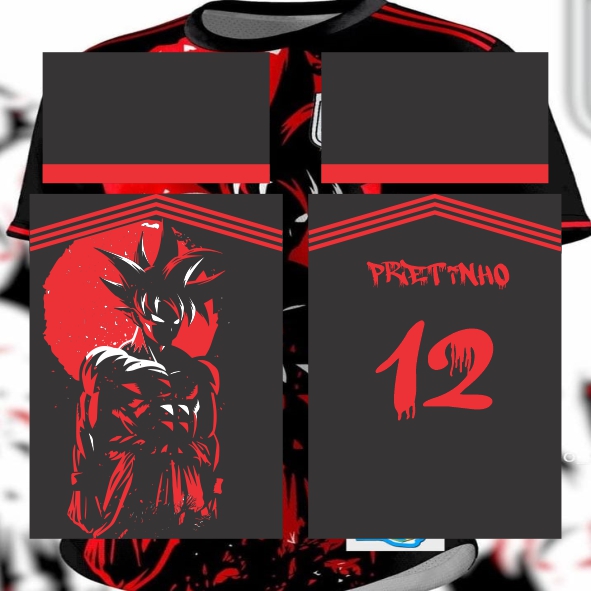 Template Interclasses - Goku Red - ARTE VETOR