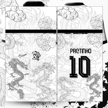 Template Interclasses - Dragão Branco - ARTE VETOR