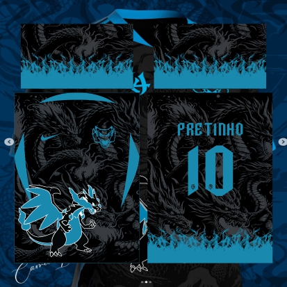 Template Interclasses - Charizard Blue 24 - ARTE VETOR