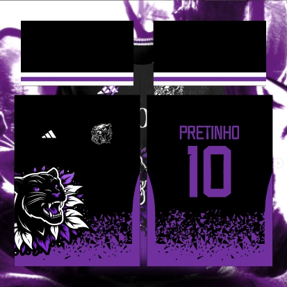 Template Interclasses - Cabeça Pantera Floral 24 - ARTE VETOR