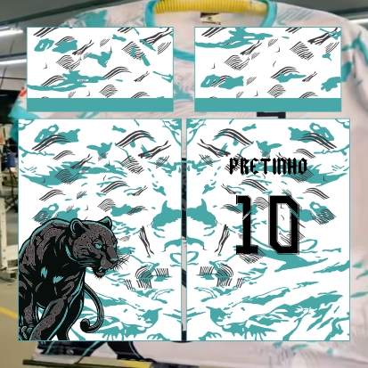 Template Interclasses - Pantera Verde Agua 24 - ARTE VETOR