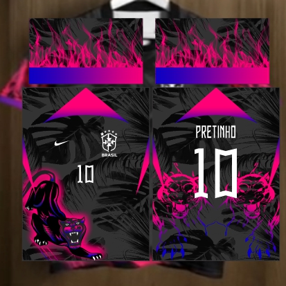 Template Interclasses - Pantera Degradê Brasil 24 - ARTE VETOR