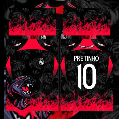 Template Interclasses - Pantera Fire Vermelho 24 - ARTE VETOR