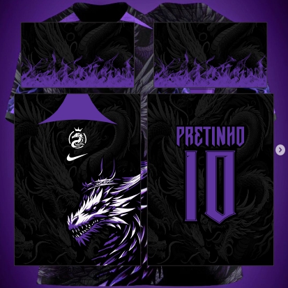 Template Interclasses - Dragão Roxo Coroa 24 - ARTE VETOR