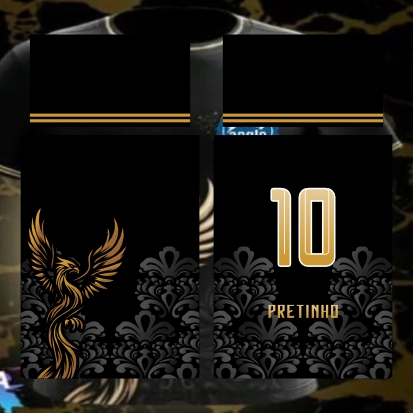 Template Interclasses - Fênix dourada em pé 24 - ARTE VETOR