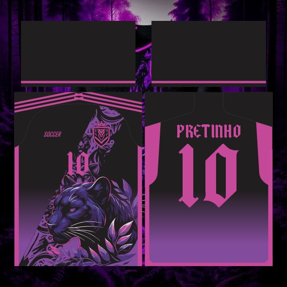 Template Interclasses - Pantera lilas floral 24 - ARTE VETOR