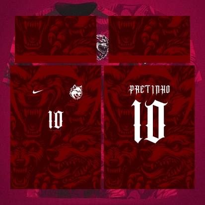 Template Interclasses - Lobos bravos vermelhos 24 - ARTE VETOR