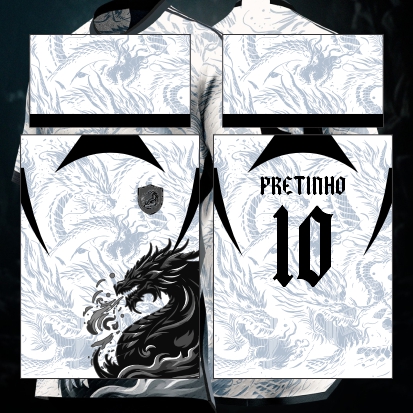 Template Interclasses - Dragão Black Cospe Fire 24 - ARTE VETOR