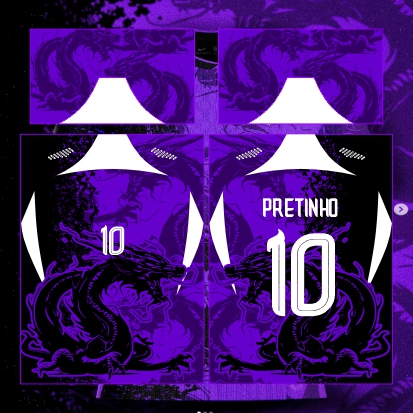 Template Interclasses - Dragão Roxo Black 24 - ARTE VETOR