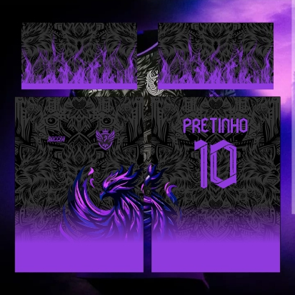 Template Interclasses - Fênix Mosaico roxo 24 - ARTE VETOR