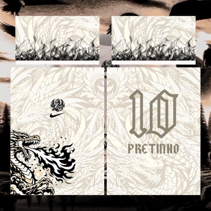 Template Interclasses - Camisa - Dragão obscuro bege 24 - ARTE VETOR