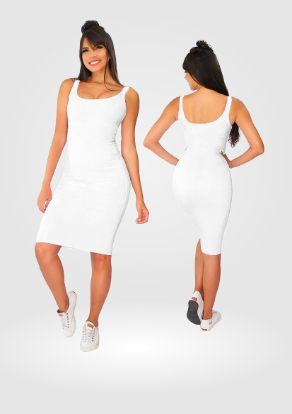 Mockup Vestido Longo Alça Fina - Cdr Yellow Images