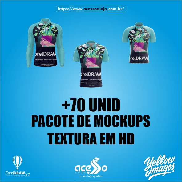 Pacote de Mockups Para Coreldraw - +70 unid yellow Images - ARTE Vetor