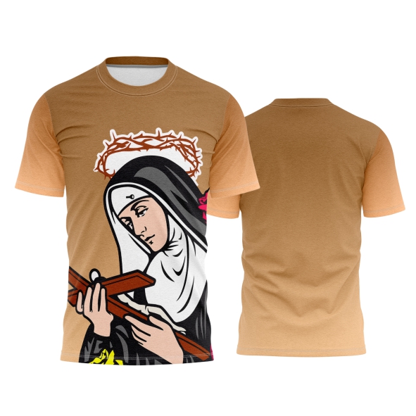Template Religião Católicas Camisa - Santa Rita Ref 117 - ARTE VETOR