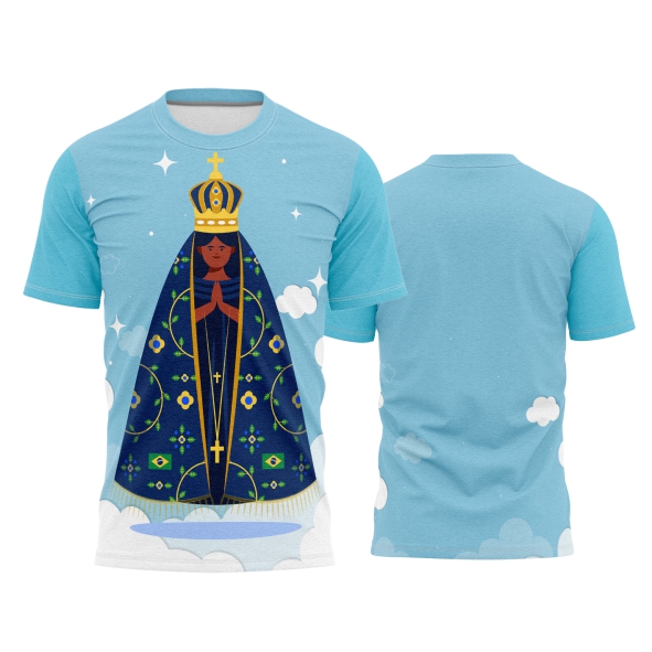 Template Religião Católicas Camisa - Nossa Senhora Aparecida Ref 108 - ARTE VETOR