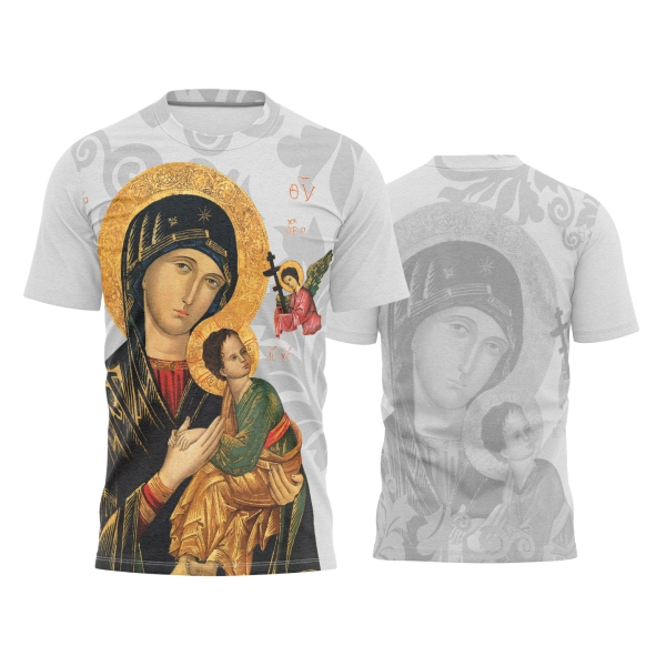 Template Religião Católicas Camisa - Nossa Senhora do Perpétuo Socorro Ref 107 - ARTE VETOR
