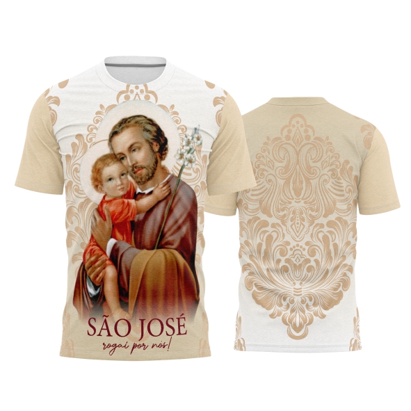 Template Religião Católicas Camisa - São José Rogaí por Nós Ref 105 - ARTE VETOR