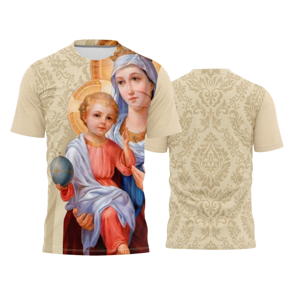 Template Religião Católicas Camisa - Virgem Maria e Jesus Ref 104 - ARTE VETOR