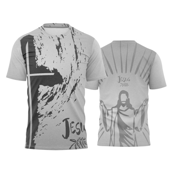 Template Religião Católicas Camisa - Jesus Grunge Ref 101 - ARTE VETOR