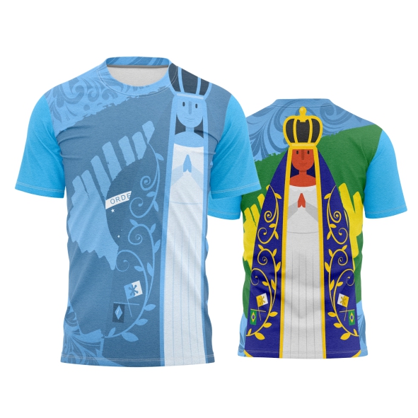 Template Religião Católicas Camisa - Nossa Senhora Aparecida Desenho Ref 99 - ARTE VETOR