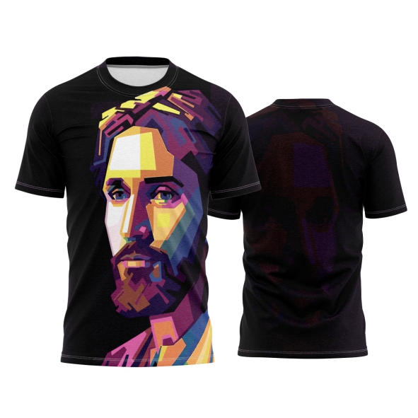 Template Religião Católicas Camisa - Jesus Cristo 3D Ref 95 - ARTE VETOR