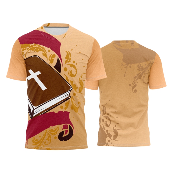 Template Religião Católicas Camisa - Biblia Floral Ref 94 - ARTE VETOR