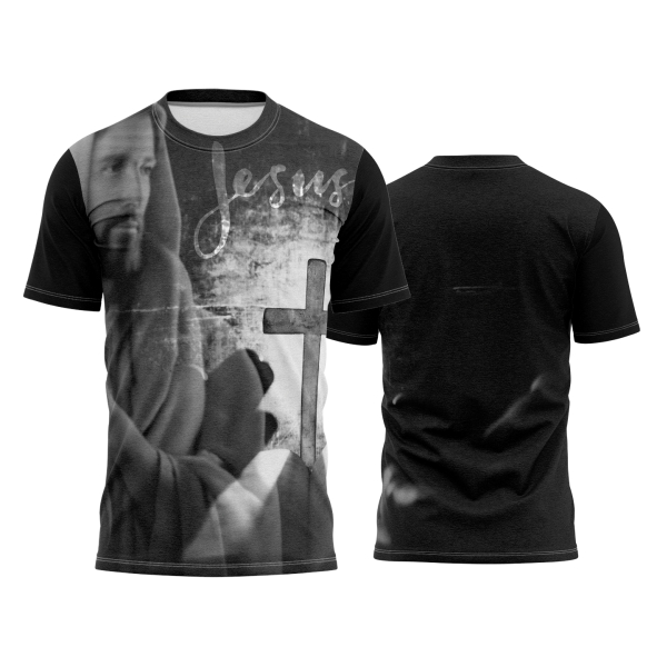 Template Religião Católicas Camisa - Jesus Black Ref 92 - ARTE VETOR