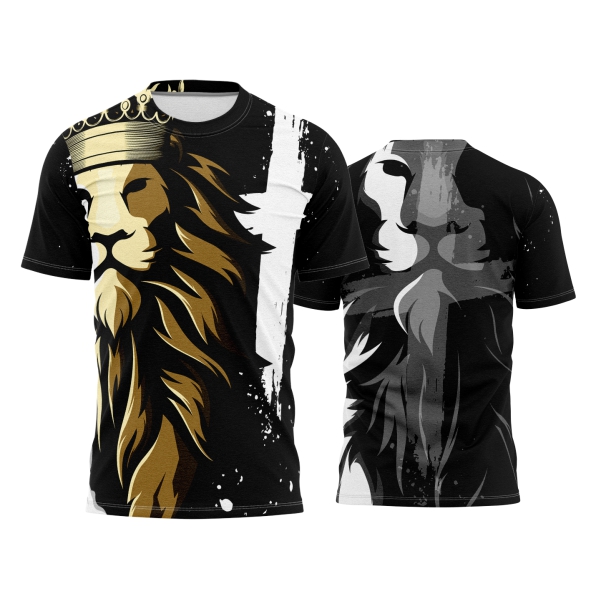 Template Religião Católicas Camisa - Leão de Juda Dourado Ref 89 - ARTE VETOR