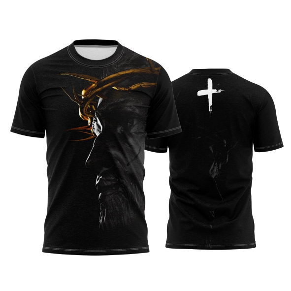 Template Religião Católicas Camisa - Jesus Cruz Grunge Ref 88 - ARTE VETOR