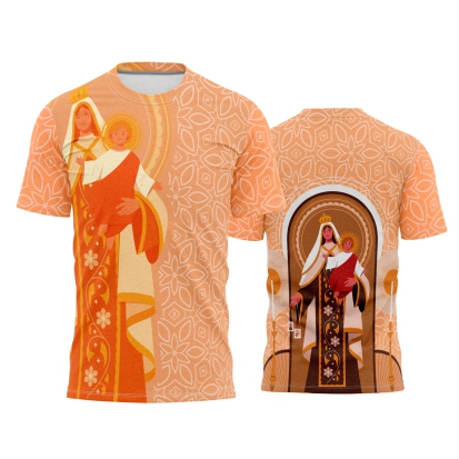Template Religião Católicas Camisa - Virgen del Carm Ref 86 - ARTE VETOR