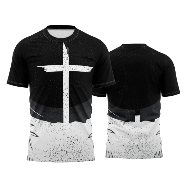 Template Religião Católicas Camisa - Cruz White Ref 84 - ARTE VETOR