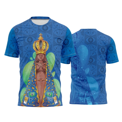 Template Religião Católicas Camisa - Nossa Senhora Aparecida Desenho Ref 83 - ARTE VETOR