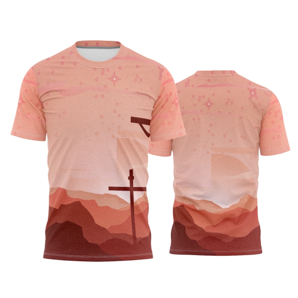 Template Religião Católicas Camisa - Cruz montes Ref 82 - ARTE VETOR