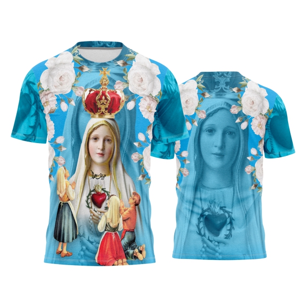 Template Religião Católicas Camisa - Nossa Senhora de Fátima Ref 77 - ARTE VETOR