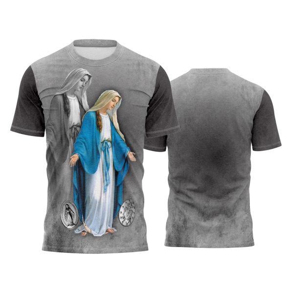 Template Religião Católicas Camisa - Nossa Senhora das Graças Ref 76 - ARTE VETOR