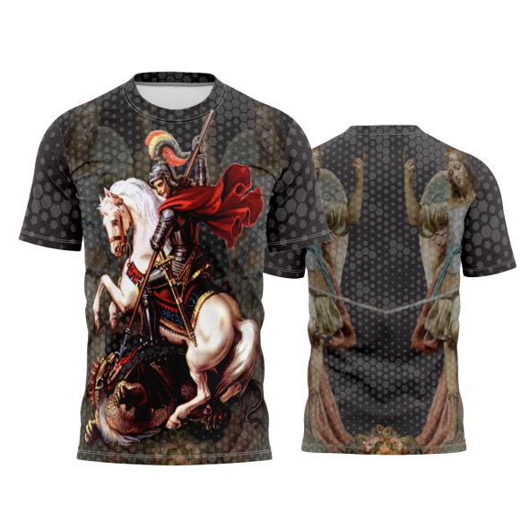 Template Religião Católicas Camisa - São Jorge Black Ref 71 - ARTE VETOR