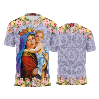 Template Religião Católicas Camisa - Maria Mãe da Igreja Ref 69 - ARTE VETOR