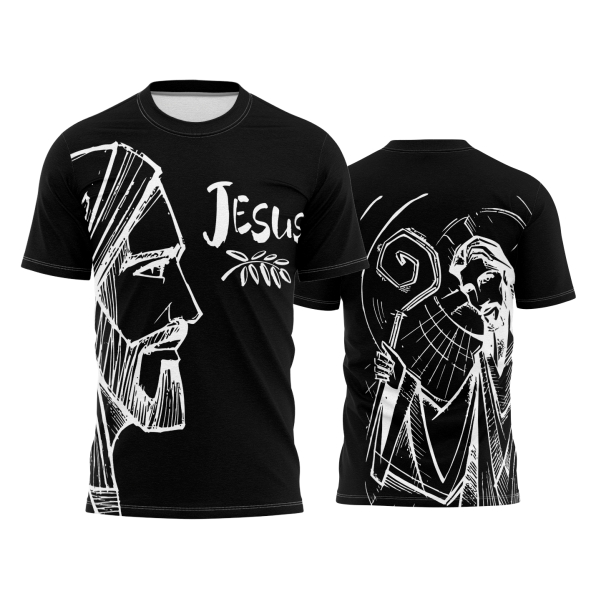 Template Religião Católicas Camisa - Jesus Vector Black Ref 63 - ARTE VETOR