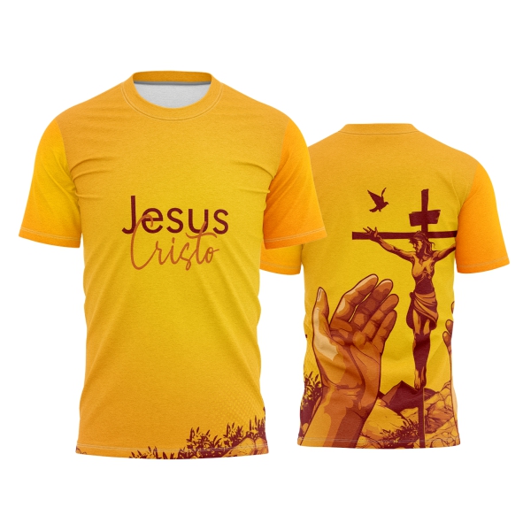 Template Religião Católicas Camisa - Jesus Cristo Amareo Ref 61 - ARTE VETOR