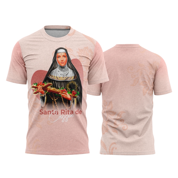 Template Religião Católicas Camisa - Santa Rita de Cássia Ref 59 - ARTE VETOR