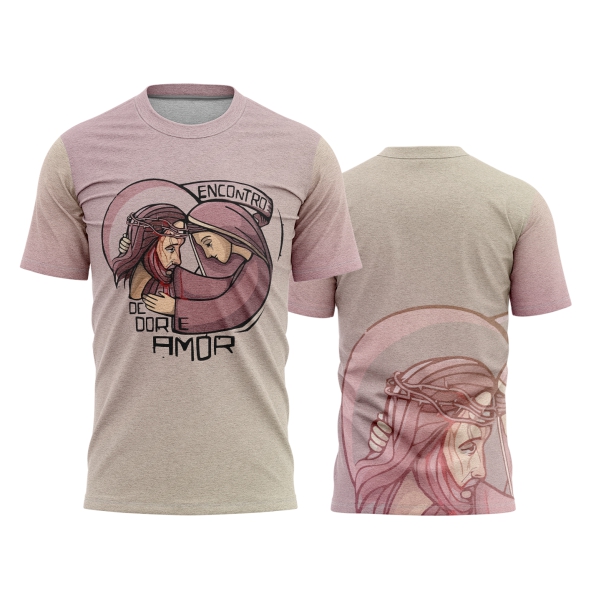 Template Religião Católicas Camisa - Encontro de Dor e Amor Ref 54 - ARTE VETOR