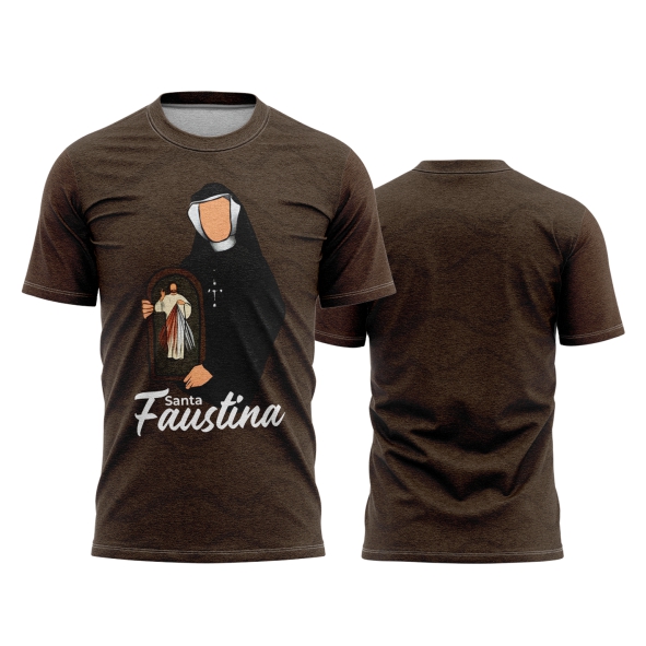 Template Religião Católicas Camisa - Santa Faustina Ref 50 - ARTE VETOR
