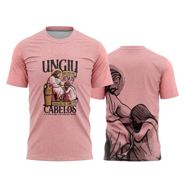 Template Religião Católicas Camisa - Ungiu os pés de Jesus Ref 46 - ARTE VETOR