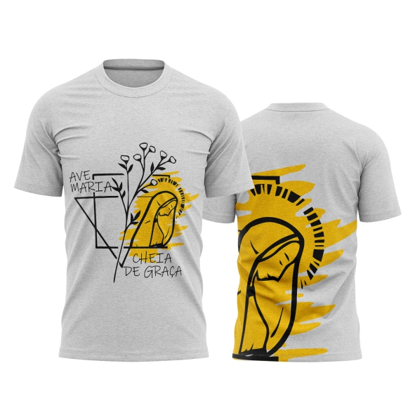 Template Religião Católicas Camisa - Ave Maria, Cheia de Graça Ref 44 - ARTE VETOR