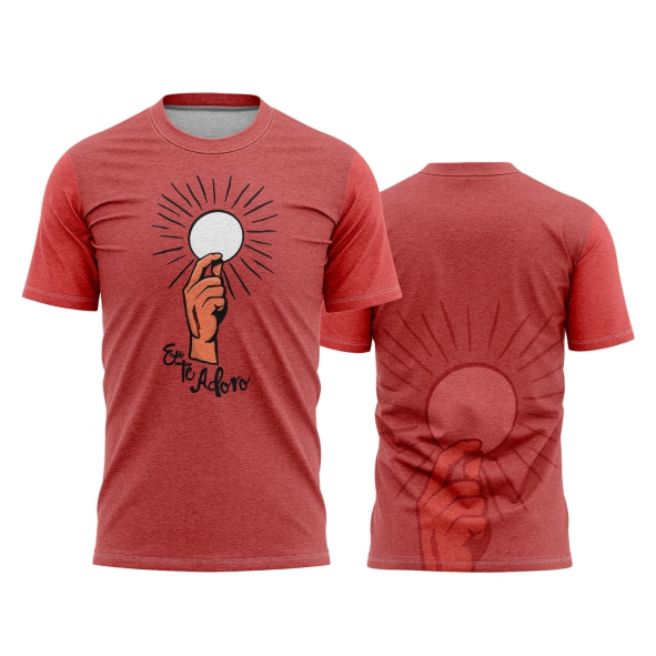 Template Religião Católicas Camisa - Hóstia, Eu te adoro Ref 38 - ARTE VETOR