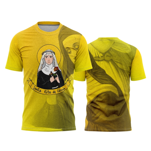 Template Religião Católicas Camisa - Santa Rita de Cássia Ref 34 - ARTE VETOR