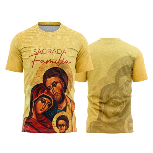 Template Religião Católicas Camisa - Sagrada Família Amareo Ref 31 - ARTE VETOR