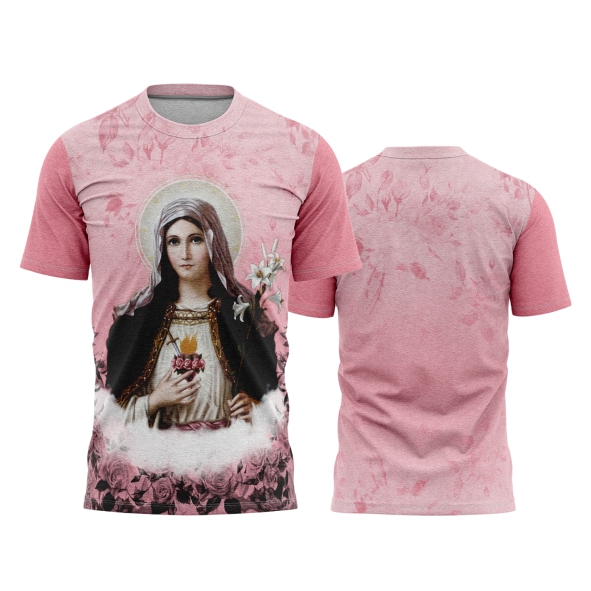 Template Religião Católicas Camisa - Virgem Maria Mãe Santissima Ref 18 - ARTE VETOR