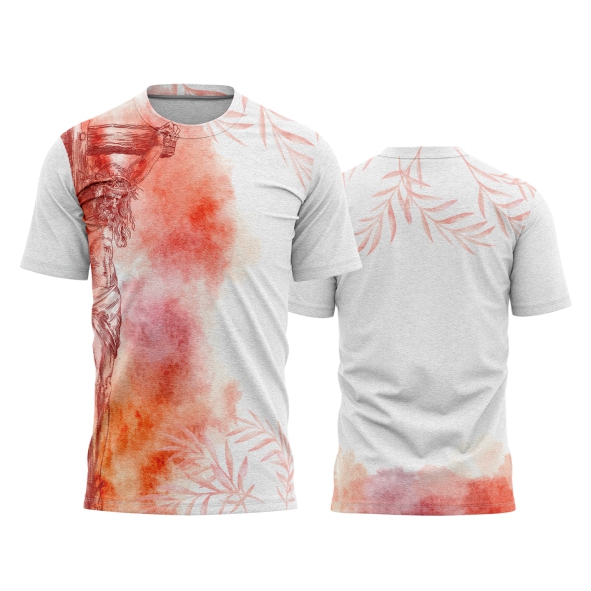 Template Religião Católicas Camisa - Jesus Aquarela Ref 08 - ARTE VETOR