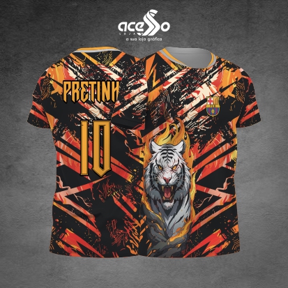 Template Interclasses - Camisa - Tigre Barcelona laranja 2025 - ARTE VETOR